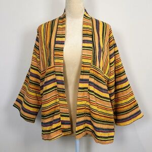 Mexican Baja Blanket Jacket – Colorful Serape Boho Cardigan
